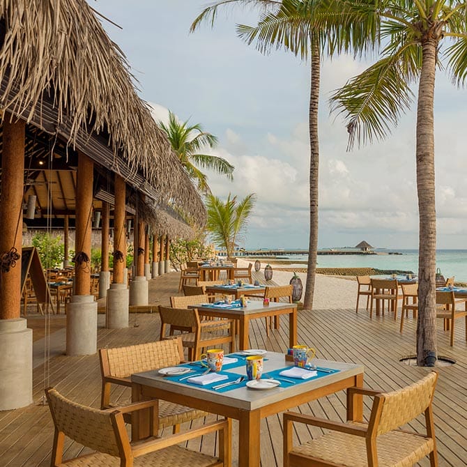 Korakali restaurant seating arrangement with Oceanview